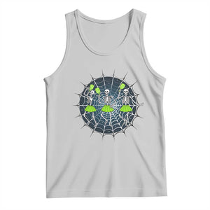 Funny Dancing Skeletons Tank Top Pickleball Halloween Gift TS12 Ash Print Your Wear