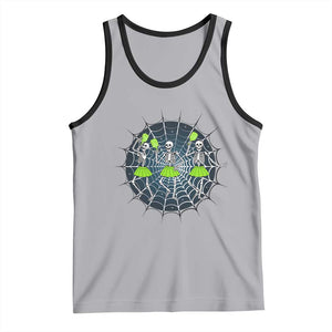 Funny Dancing Skeletons Tank Top Pickleball Halloween Gift TS12 Athletic Heather Black Print Your Wear