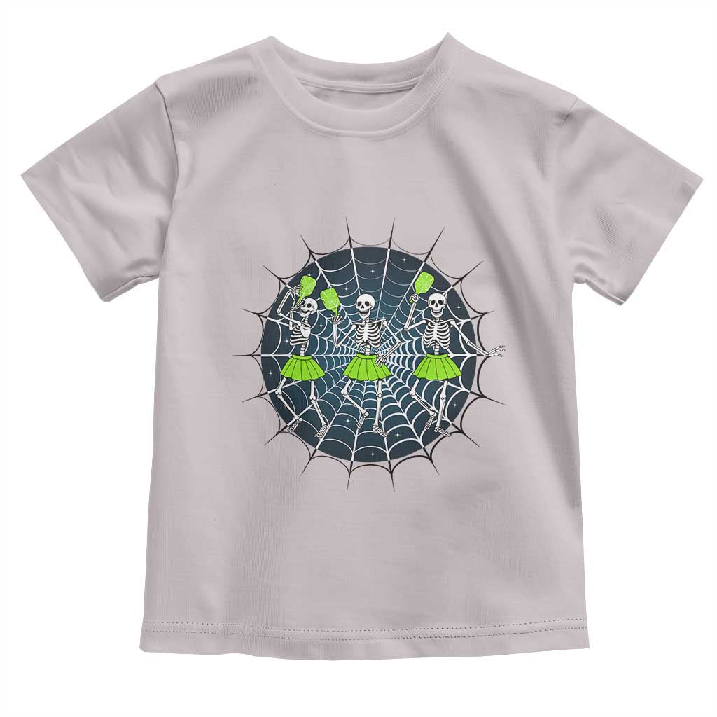 Funny Dancing Skeletons Toddler T Shirt Pickleball Halloween Gift TS12 Ice Gray Print Your Wear