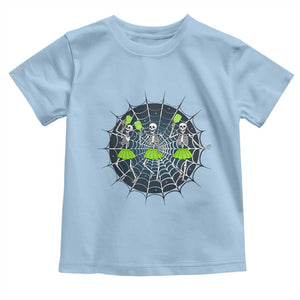 Funny Dancing Skeletons Toddler T Shirt Pickleball Halloween Gift TS12 Light Blue Print Your Wear