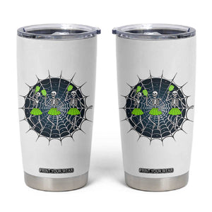 Funny Dancing Skeletons Tumbler Cup Pickleball Halloween Gift TS12 White Print Your Wear
