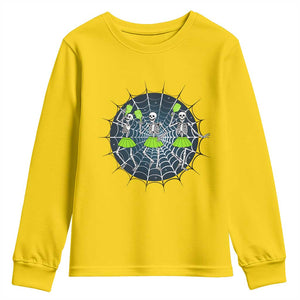 Funny Dancing Skeletons Youth Sweatshirt Pickleball Halloween Gift TS12 Daisy Print Your Wear