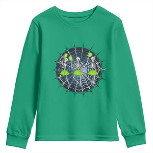 Funny Dancing Skeletons Youth Sweatshirt Pickleball Halloween Gift TS12 Irish Green Print Your Wear