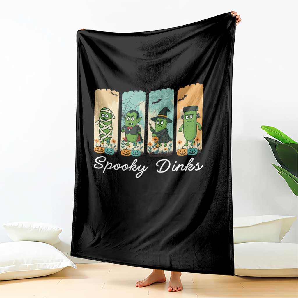 Funny Halloween Pickleball Throw Blanket Spooky Dinks Gift For Players TS12 Print Your Wear