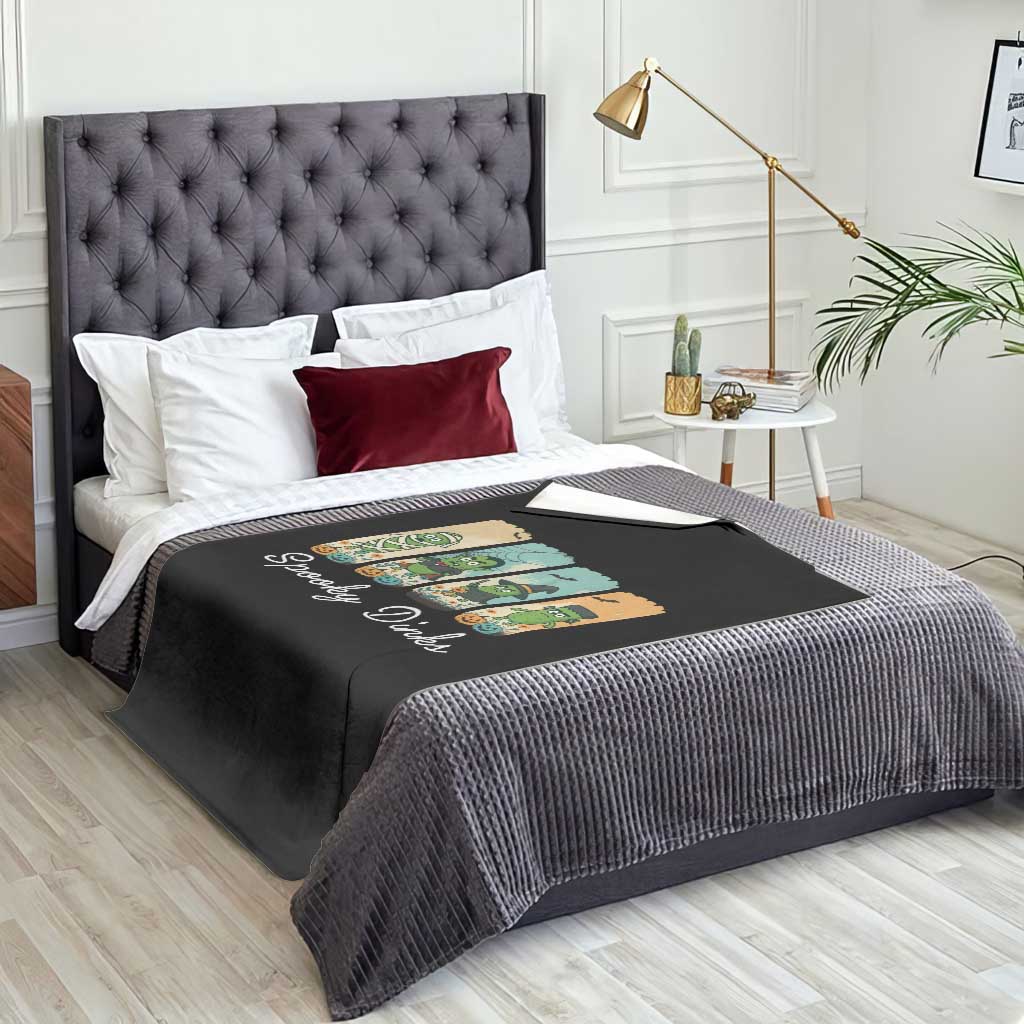 Funny Halloween Pickleball Throw Blanket Spooky Dinks Gift For Players TS12 Print Your Wear