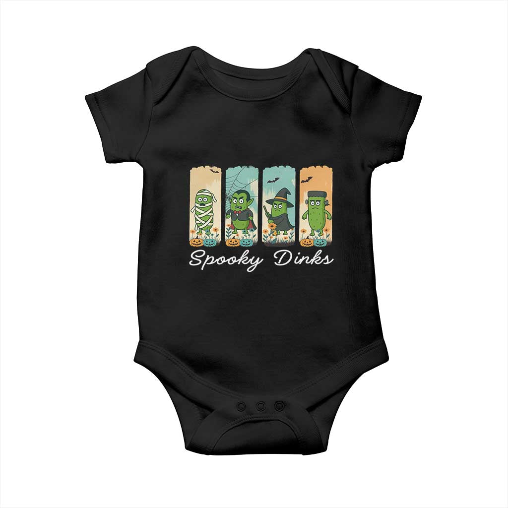 Funny Halloween Pickleball Baby Onesie Spooky Dinks Gift For Players TS12 Black Print Your Wear