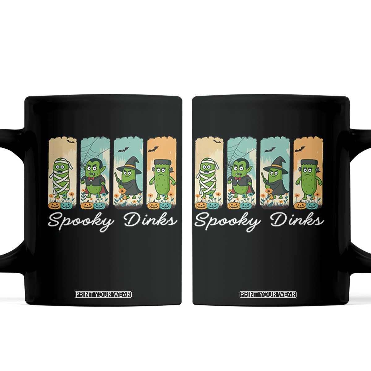 Funny Halloween Pickleball Coffee Mug Spooky Dinks Gift For Players TS12 Black Print Your Wear