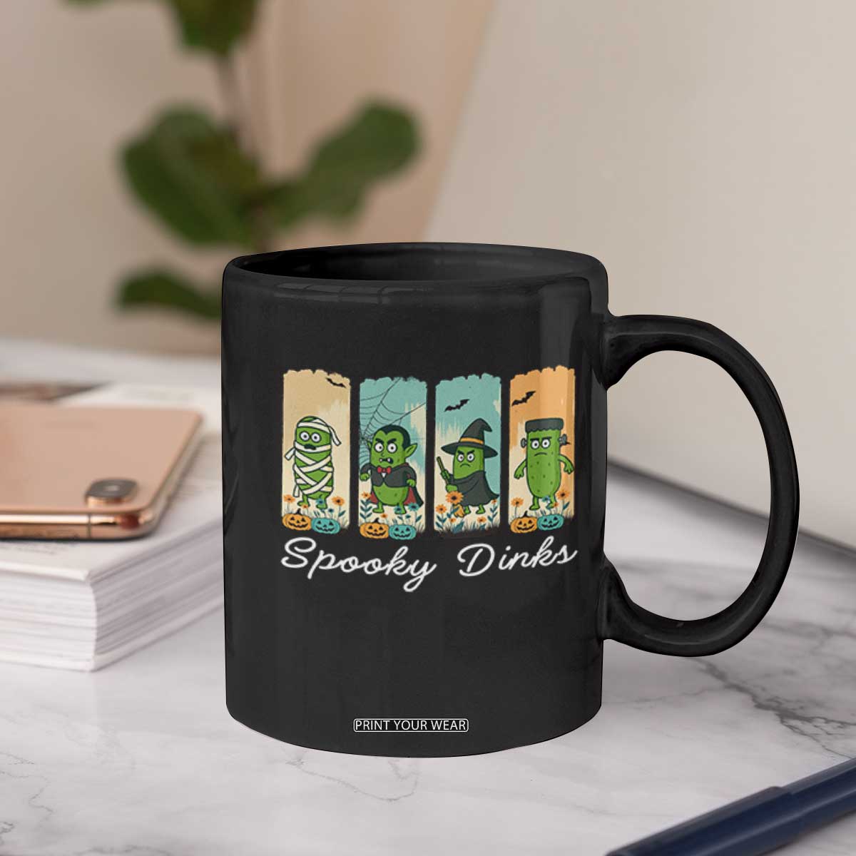 Funny Halloween Pickleball Coffee Mug Spooky Dinks Gift For Players TS12 Print Your Wear