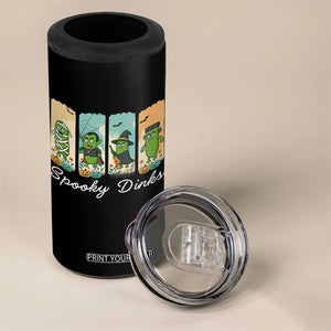 Funny Halloween Pickleball 4 in 1 Can Cooler Tumbler Spooky Dinks Gift For Players TS12 Print Your Wear