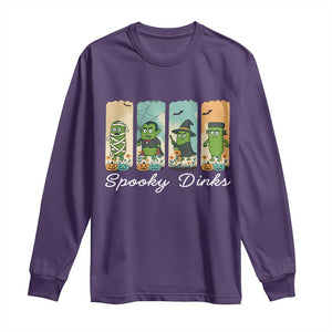 Funny Halloween Pickleball Long Sleeve Shirt Spooky Dinks Gift For Players TS12 Purple Print Your Wear