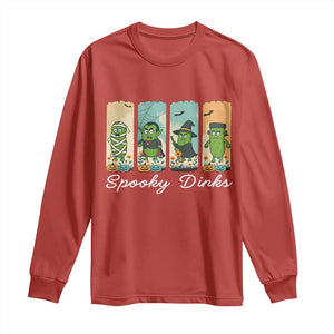 Funny Halloween Pickleball Long Sleeve Shirt Spooky Dinks Gift For Players TS12 Red Print Your Wear