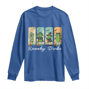 Funny Halloween Pickleball Long Sleeve Shirt Spooky Dinks Gift For Players TS12 Royal Blue Print Your Wear