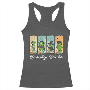 Funny Halloween Pickleball Racerback Tank Top Spooky Dinks Gift For Players TS12 Dark Heather Print Your Wear