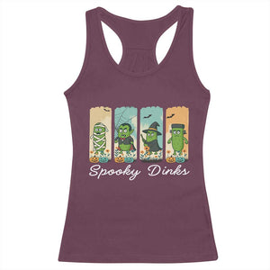 Funny Halloween Pickleball Racerback Tank Top Spooky Dinks Gift For Players TS12 Maroon Print Your Wear