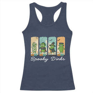 Funny Halloween Pickleball Racerback Tank Top Spooky Dinks Gift For Players TS12 Navy Print Your Wear