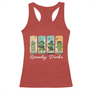 Funny Halloween Pickleball Racerback Tank Top Spooky Dinks Gift For Players TS12 Red Print Your Wear