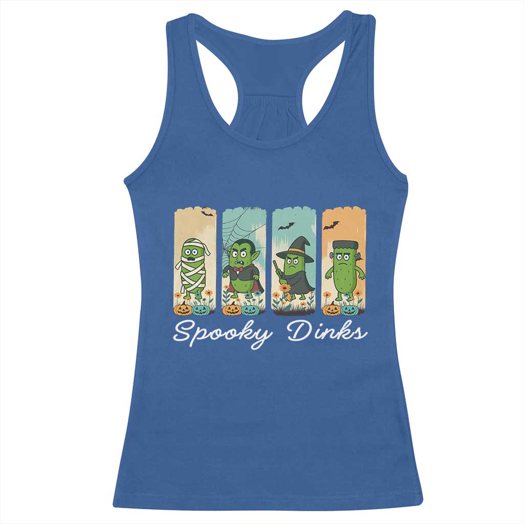 Funny Halloween Pickleball Racerback Tank Top Spooky Dinks Gift For Players TS12 Royal Blue Print Your Wear