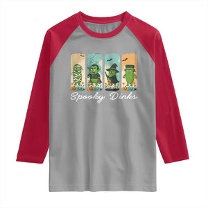 Funny Halloween Pickleball Raglan Shirt Spooky Dinks Gift For Players TS12 Sport Gray Red Print Your Wear