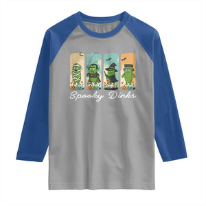 Funny Halloween Pickleball Raglan Shirt Spooky Dinks Gift For Players TS12 Sport Gray Royal Print Your Wear