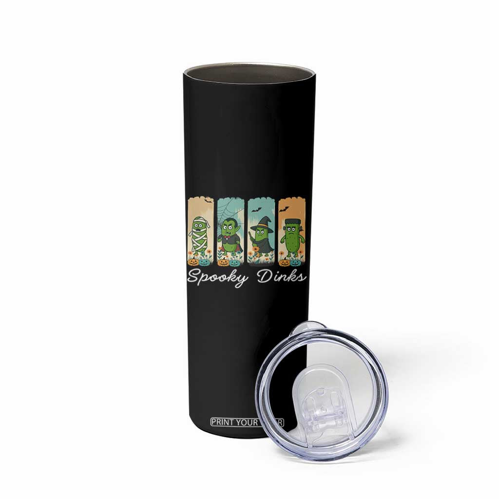 Funny Halloween Pickleball Skinny Tumbler Spooky Dinks Gift For Players TS12 Print Your Wear