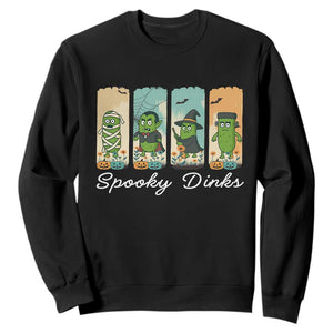 Funny Halloween Pickleball Sweatshirt Spooky Dinks Gift For Players TS12 Black Print Your Wear