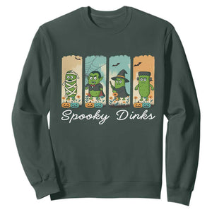 Funny Halloween Pickleball Sweatshirt Spooky Dinks Gift For Players TS12 Dark Forest Green Print Your Wear