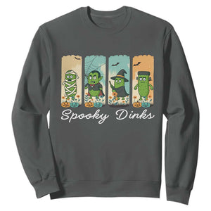 Funny Halloween Pickleball Sweatshirt Spooky Dinks Gift For Players TS12 Dark Heather Print Your Wear