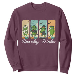 Funny Halloween Pickleball Sweatshirt Spooky Dinks Gift For Players TS12 Maroon Print Your Wear