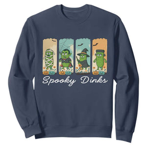 Funny Halloween Pickleball Sweatshirt Spooky Dinks Gift For Players TS12 Navy Print Your Wear