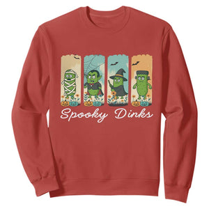 Funny Halloween Pickleball Sweatshirt Spooky Dinks Gift For Players TS12 Red Print Your Wear