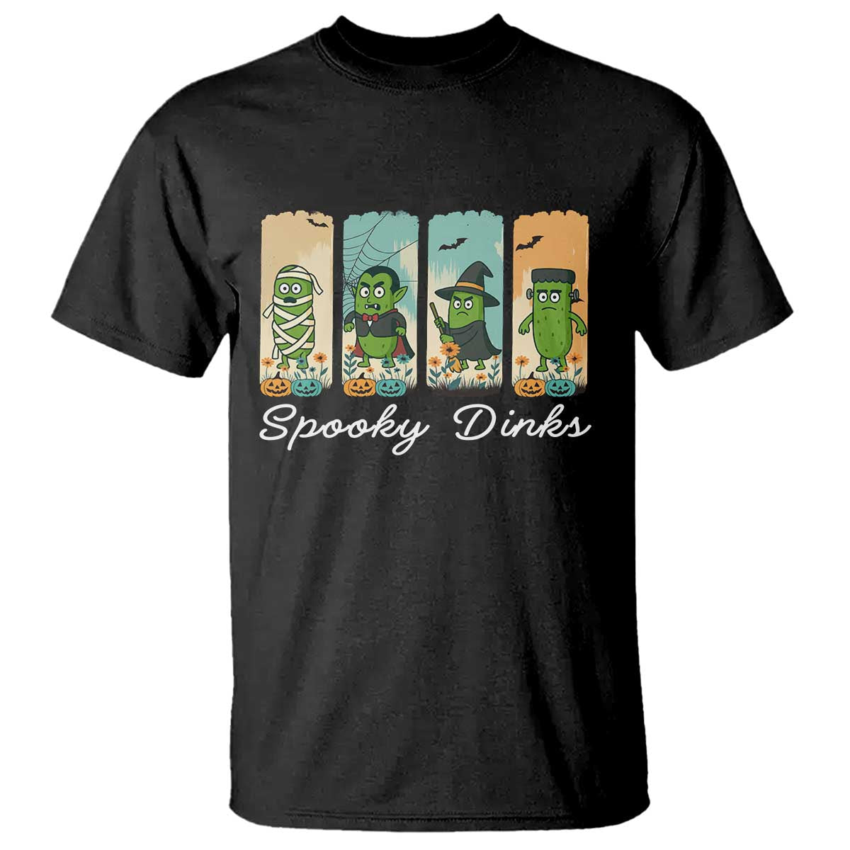 Funny Halloween Pickleball T Shirt Spooky Dinks Gift For Players TS12 Black Print Your Wear