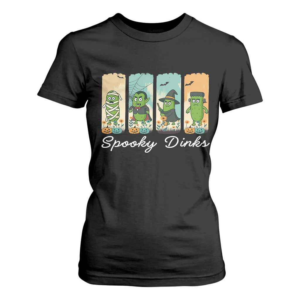 Funny Halloween Pickleball T Shirt For Women Spooky Dinks Gift For Players TS12 Black Print Your Wear