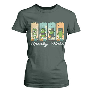 Funny Halloween Pickleball T Shirt For Women Spooky Dinks Gift For Players TS12 Dark Forest Green Print Your Wear