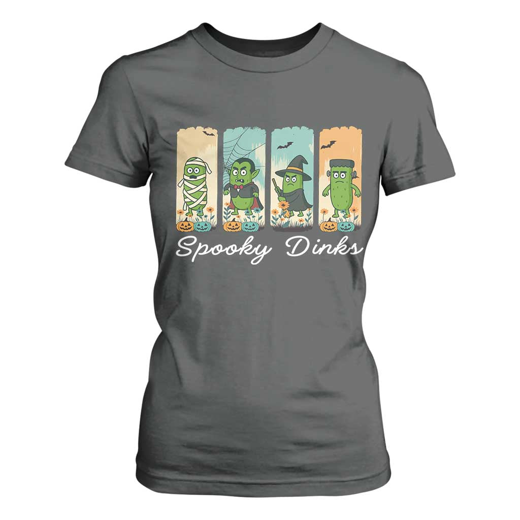 Funny Halloween Pickleball T Shirt For Women Spooky Dinks Gift For Players TS12 Dark Heather Print Your Wear
