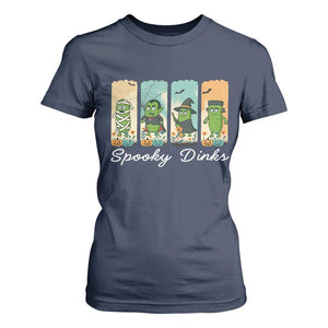 Funny Halloween Pickleball T Shirt For Women Spooky Dinks Gift For Players TS12 Navy Print Your Wear