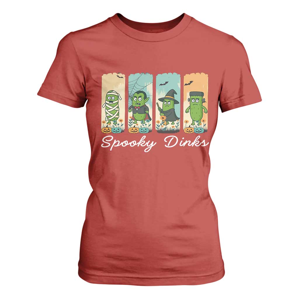 Funny Halloween Pickleball T Shirt For Women Spooky Dinks Gift For Players TS12 Red Print Your Wear