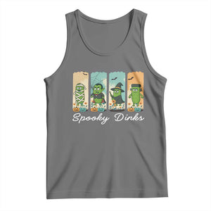 Funny Halloween Pickleball Tank Top Spooky Dinks Gift For Players TS12 Black Heather Print Your Wear