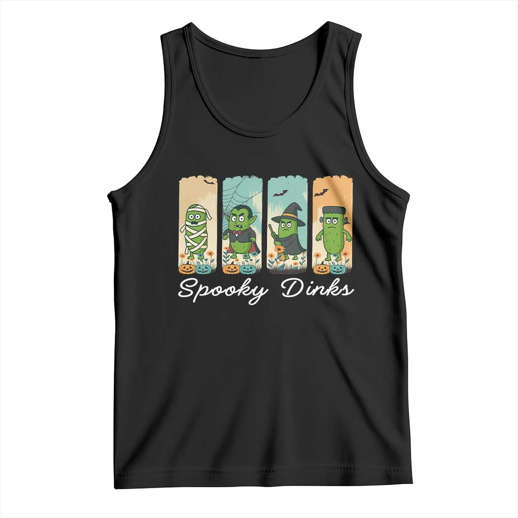 Funny Halloween Pickleball Tank Top Spooky Dinks Gift For Players TS12 Black Print Your Wear