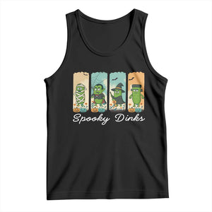 Funny Halloween Pickleball Tank Top Spooky Dinks Gift For Players TS12 Black Print Your Wear