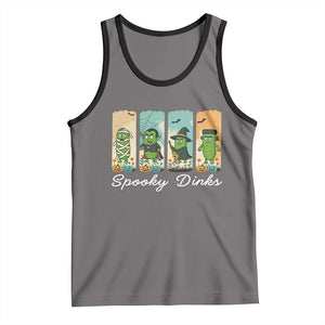 Funny Halloween Pickleball Tank Top Spooky Dinks Gift For Players TS12 Deep Heather Black Print Your Wear