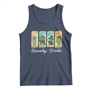 Funny Halloween Pickleball Tank Top Spooky Dinks Gift For Players TS12 Navy Print Your Wear