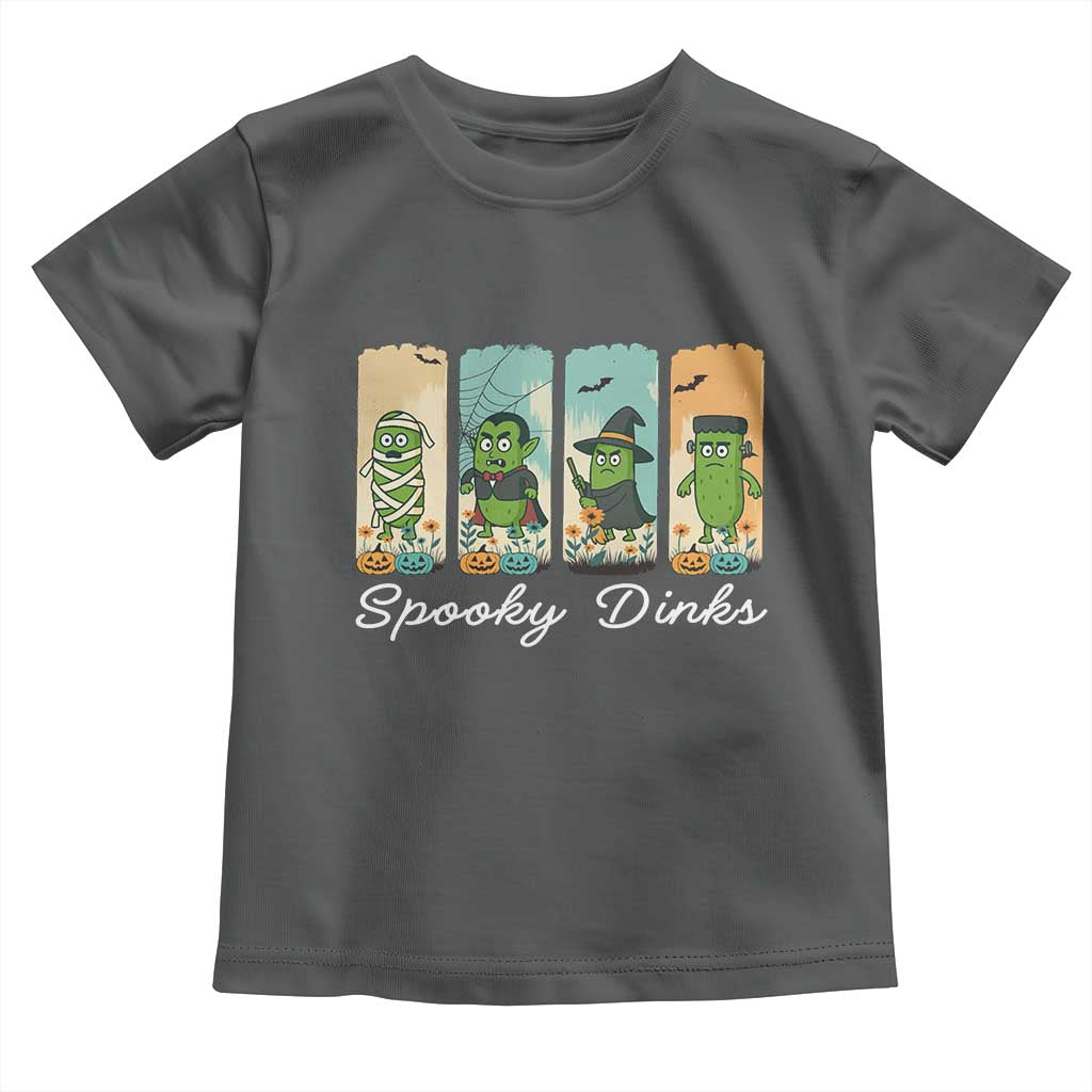 Funny Halloween Pickleball Toddler T Shirt Spooky Dinks Gift For Players TS12 Dark Heather Print Your Wear