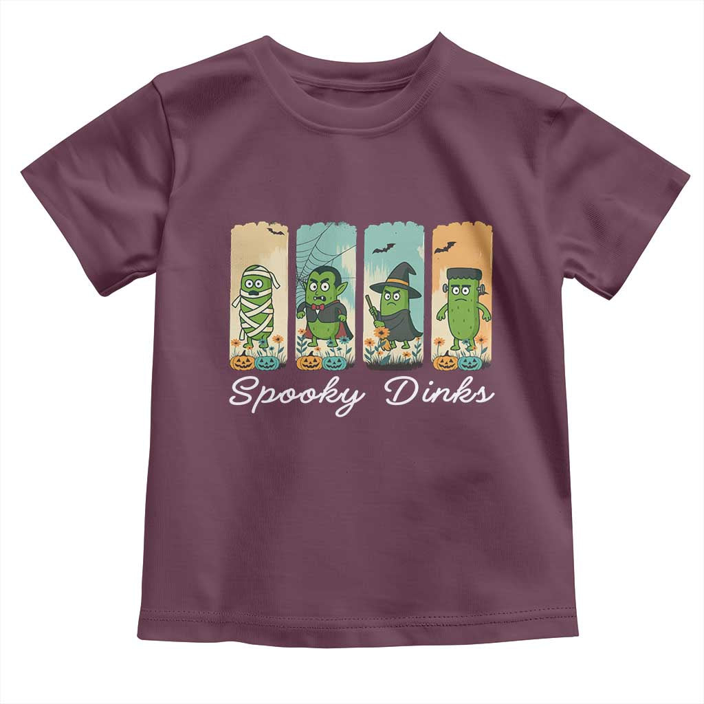 Funny Halloween Pickleball Toddler T Shirt Spooky Dinks Gift For Players TS12 Maroon Print Your Wear