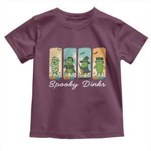 Funny Halloween Pickleball Toddler T Shirt Spooky Dinks Gift For Players TS12 Maroon Print Your Wear