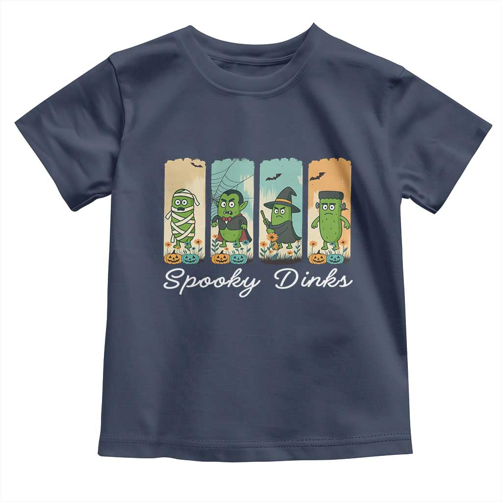 Funny Halloween Pickleball Toddler T Shirt Spooky Dinks Gift For Players TS12 Navy Print Your Wear