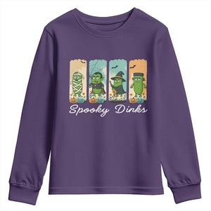 Funny Halloween Pickleball Youth Sweatshirt Spooky Dinks Gift For Players TS12 Purple Print Your Wear