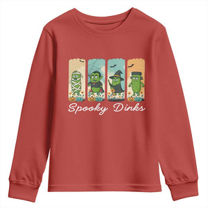 Funny Halloween Pickleball Youth Sweatshirt Spooky Dinks Gift For Players TS12 Red Print Your Wear