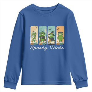 Funny Halloween Pickleball Youth Sweatshirt Spooky Dinks Gift For Players TS12 Royal Blue Print Your Wear