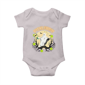 Funny Halloween Pickleball Baby Onesie Pickleboo Ghost Costume TS12 Ice Gray Print Your Wear
