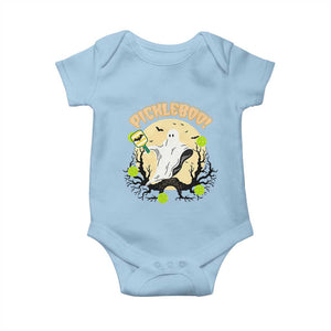 Funny Halloween Pickleball Baby Onesie Pickleboo Ghost Costume TS12 Light Blue Print Your Wear